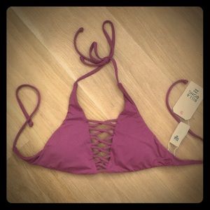 Billabong Lace Up Halter Bikini Top